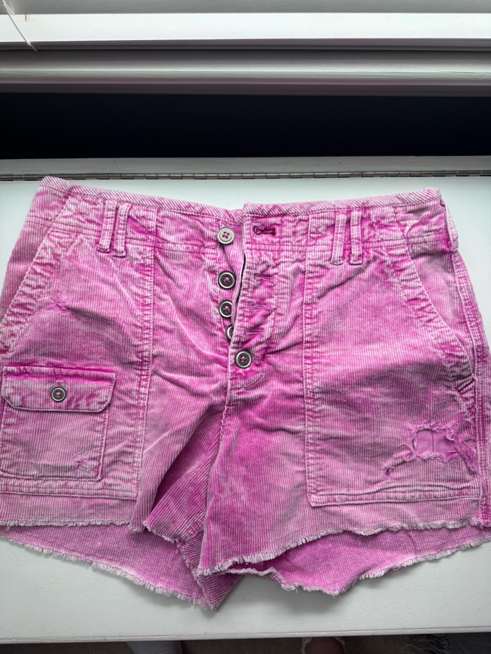 Pilcro pink corduroy shorts
